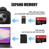 Micro SD Card Mini Memory Class 10 High Speed 256GB 4K Ultra- HD Video A2 TF Flash Card MicroSD for Xiaomi Camera Phone Drone