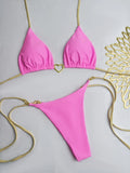 Triangle Thong Bikini 2026 Women Halter Swimsuit Solid Sexy Brazilian Swimwear Female Bathers Bathing Swimming Swim Suit Beach