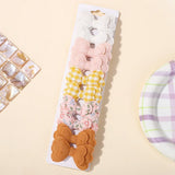 BABY BOWS 10Pcs/lot Candy Colorful Bowknot High Quality Cotton Printed Hair Clip Girls Kids Bangs Hairgripes Accessories