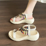 Women's Sandals  Summer Soft Bottom Anti Slip Sweet Tourism Vacation Beach Flat Shoes Women's Sandals