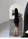 Pure Desire Style High Waist Back Slit Lace Bodycon Midi Skirt Fashion Slim Women Long Skirts PNC2