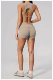 Tight Yoga Clothes Women Speed Drying Shock-absorbing Sports Vest Fitness Suits Outwear Gym Flip Waist Shorts Workout Clothes