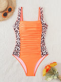 2026 Leopard Swimsuit One Piece Slim Vintage Swimwear Women Sexy Bathers Bathing Swimming Swim Suit Female Beachwear XXL