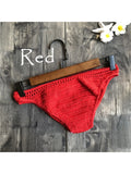S - XL 9 Colors Crochet Knitted Bikini Bottom Swim Brief Women Swimwear Female Bather Brazilian Tanga Panties Underwear V4195