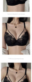 MOYISU French Pure Desire Sexy Rabbit Ears Cup Ultra-thin Underwear Women's Big Breasts Show Small Anti-sag Bra Cover Summer