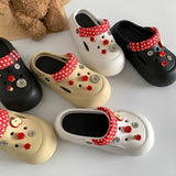 Women Fashion Clogs Indoor Street Slippers Cute DIY Apple Summer Autumn Platform Shoes Soft EVA Female Daily Walking Sandals