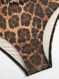 S - XXL 2026 With Pants Long Sleeve Leopard Women Swimwear One Piece Swimsuit Female High Leg Cut Bather Bathing Suit Swim V7349