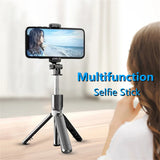 Roreta Wireless Selfie Stick Tripod Stand Bluetooth Remote Extendable Tripod for iPhone Mobile Phone Tiktok Live Streaming