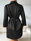 Women Summer Pajamas Elegant Lace up Bathrobe Fashion And Sexy Sleepwear For Home Wear