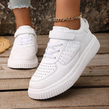 Plus Size 43 Breathable Platform Sneakers Women White Lace Up Thick Bottom Vulcanized Shoes Woman Hook Loop Non Slip Sport Shoes