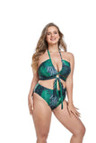 Oversize Bikini Set for Women 2026 Red Leopard Print Criss Cross Push Up Mesh Skirt 3 Piece Swimsuit Beach Bathing Suit Swimwear