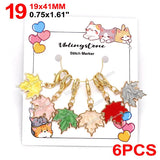 Cat Knitting Stitch Markers Metal Animal Enamel Charms Crochet Locking Knitting Markers Sew Accessories