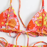 sexy floral print micro mini bikini halter string triangle swimwear thong swimsuit women biquini bikini set bathing suits