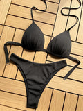 2025 Halter Bra Cup Bikini Women Swimsuit Female Push Up Swimwear Two Pieces Bikini set Brazilian Bather Bathing Suit Swim Lady
