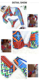 Sexy Two Piece Swimsuit Swimwear Women Push Up Long Sleeve Print Bathing Suit Beachwear Female New Banadores Bikinis 2026 Mujer