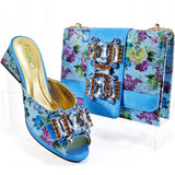 doershow nice African Shoes And Bag Matching Set With PEACH Hot Selling Women Italian Shoes And Bag Set For Party HAA1-9