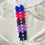 10Pcs/card Grosgrain Ribbon Bows Hair Clips For Girls Small Trailing Bowknots Hairpins Headwear Kids Hair Accessories