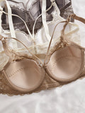 3Pcs Sexy Lace Women's Bra Crisscross Straps Underwire Push-Up Bralette Thin Soft Fashion Lingerie