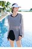Swimsuit Plus Size Girl Conservative Split Fashion Sports Sunscreen Long Sleeved Slimming Hot Spring Three Piece Set