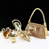 doershow New Italian Shoe and Bag Set New 2025 Women Shoes and Bag Set In Italy orange Italian Shoes with Matching Bag HVB1-1