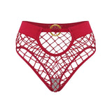 New Style Mesh Sexy Women's Panties Solid Color Mid High Waist Fishnet Lingerie Ladies Hollow Out Transparent Elasticity Briefs