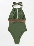 2026 Halter Swimsuit Metal Chain Solid Swimwear Women Bathing Suit Female Padded Monokini Swimming Summer Beachwear Bodysuit