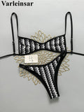 2026 Striped High Leg Cut Brazilian Bikini Female Swimsuit Women Swimwear Two-pieces Bikini set Bather Bathing Suit Swim V8216