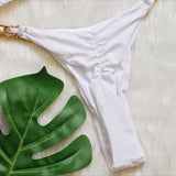 DEKA Brazilian Chain Bikini Set Women's Swimsuit Stylish Solid Thong Swimwear Diamond Separate Beachwear Bathing Suit