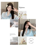 Women's padded pajamas spring and summer three-piece silk home clothes can be worn outside
