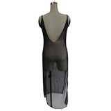 Sexy Sheer Net Mesh Knitted Glitter Tunic Beach Cover Up Cover-ups Long Beach Dress Beach Wear Beachwear Female Women Robe V651