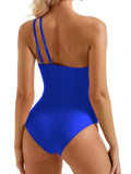 S - XXL Sexy One Shoulder High Cut Leg One Piece Swimsuit Women Swimwear Female Striped Monokini Bather Bathing Suit Swim K7096