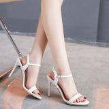 Large  Women's Sandals 2026 Summer High Heels Fashion Open Toe Sandals Buckle Party Shoes  Heels Wedding Shoes