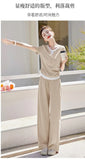 Knitted two-piece casual suit is loose and comfortable