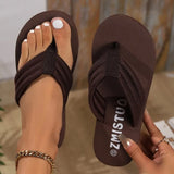 Women's Fashion Wedge Flip Flops Summer Platform Lightweight Beach Slippers Black Girls Indoor Street Sandals