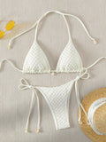 Sexy Bikini Set Shell Designer Swimsuit 2025 White Black Push Up Micro Bikinis Summer Bathing Suit Tie Side Triangle Swimwear