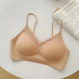 Comic Chest Bra No Underwire European Thin Straps Summer Women Lace Gathering Push Up Seamless Bras Japanese Style Natural Look