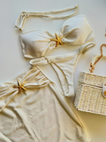 3 Pieces Starfish Thong Bikinis 2026 Solid Swimwear Female Sexy Solid Swimsuit Women & Beach Skirt Bathing Swimming Swim Suit