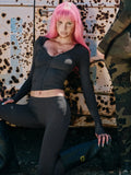 Spring fashionable hooded zipper cardigan set slim casual trousers two-piece set