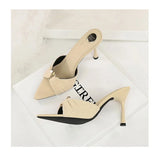 BIGTREE Summer Woman Slippers Fashion Open Toe Thin High Heels Shoes Street Style Stripper Party Slides Zapatos De Mujer