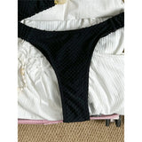Wrinkled Crinkled Halter Bikini Female Swimsuit Women Swimwear Two-pieces Bikini set Brazilian Bather Bathing Suit Swim V8134