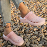 Jelly Color Platform Clogs Sandals Women 2026 Summer Thick Bottom Non Slip Beach Sandles Woman Breathable Slip On Garden Shoes