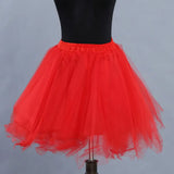 Women Skirt A-line Big Swing Multi-layered Candy Color High Elastic Waist Fluffy Gauze Dancing Performance Short Pleated Skirt