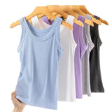 Women Solid Round Neck Ribbed Tank Top Camisole Women 2025 Summer Basic Elastic Tank Top O Neck Solid Tank Top