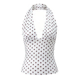 Women's Halter Tops Striped V Neck Sleeveless Open Back Slim Fit Vest Summer Party Daily Casual Wear Street Tank Tops