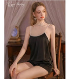 Elegant New Home Wear Set Sexy Women's Pajamas With Chest Pads Pure Desire Camisole And Sleep Pants Two-piece Sets Casual XWEX