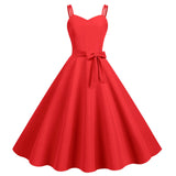 Womens Sleeveless Dress 1950s Housewife Evening Party Prom Dress Temperament Womens Dresses Female Holiday Loose Beach Dresses