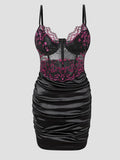 Hot Girls Slim Spaghetti Strap Mini Dresses Women Sexy See Through Flower Lace Fold Package Hip Bodycon Short Dress Club Vestido