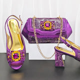 Doershow African fashion Italian Shoes And Bag Sets For Evening Party With Stones gold Italian Handbags Match Bags!  HW1-1