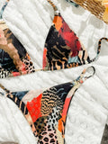 2025 Triangle Bikinis Women Printed Swimwear Female Sexy Leopard Swimsuit Bathers Bathing Swimming Swim Suit Beachwear Summer