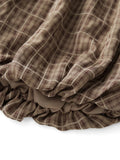 Womens Summer Bubble Shorts Elastic Waist Plaid Bloomers Loose Fit Casual Out Going Short Pants Streetwear